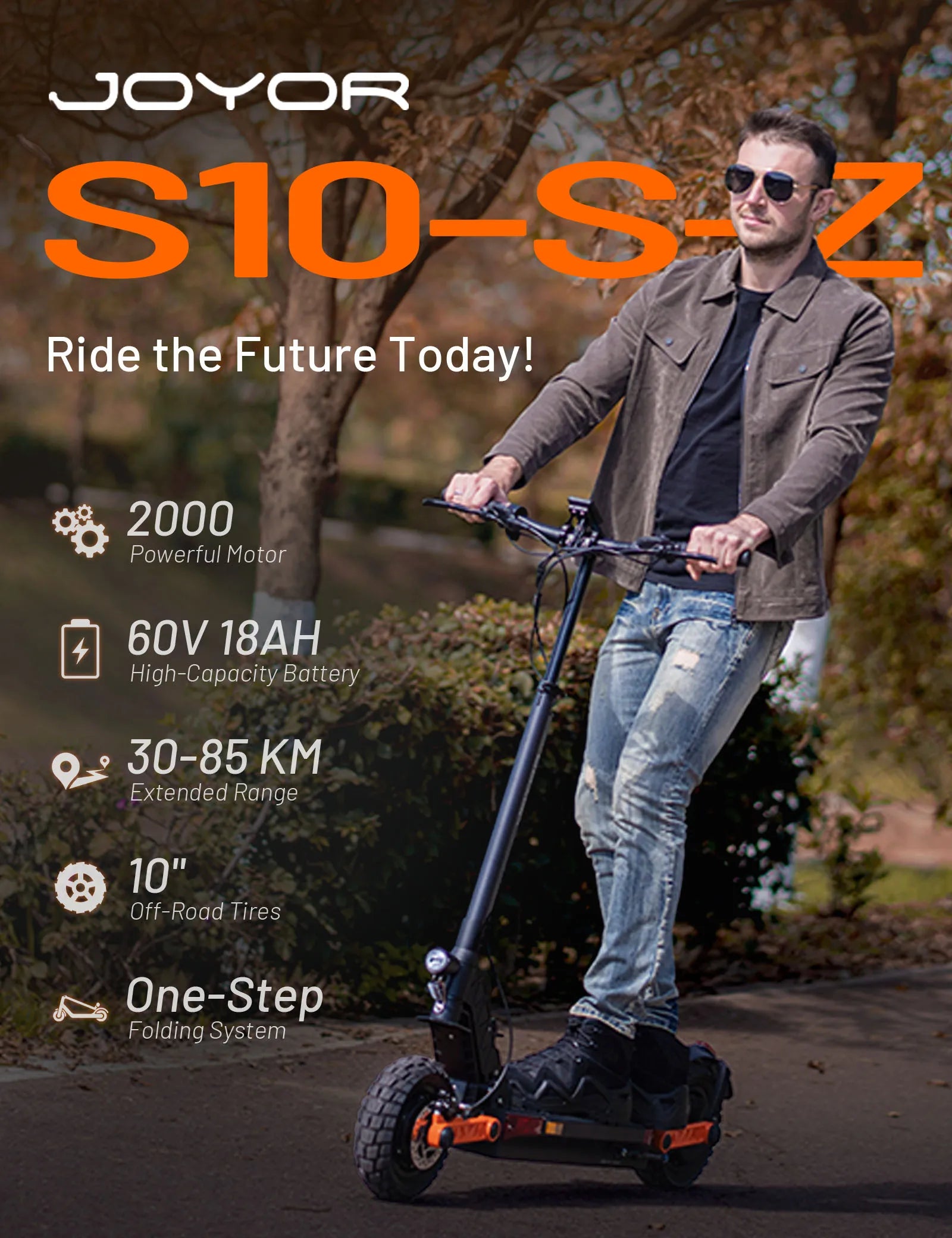 E-scooter 1000W*2 Motor 60V18Ah Escooter 10 Inch Off Road Tire Off Road Electric Scooter