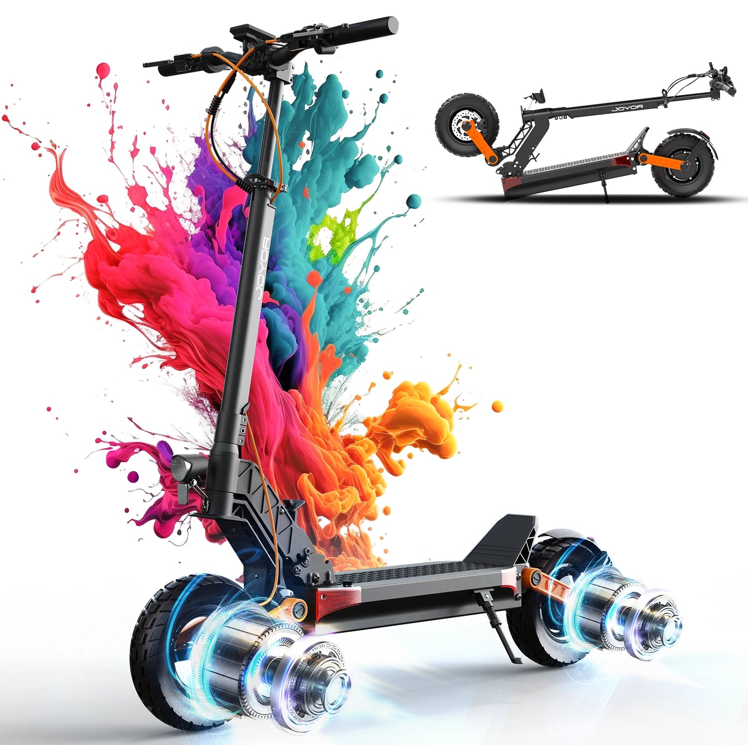 E-scooter 1000W*2 Motor 60V18Ah Escooter 10 Inch Off Road Tire Off Road Electric Scooter