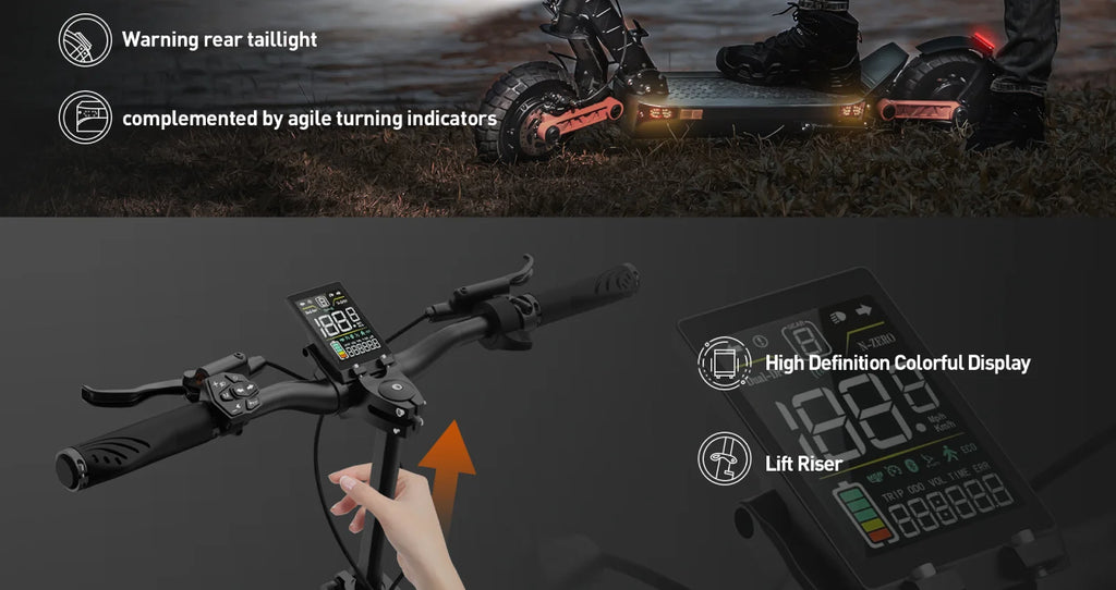 E-scooter 1000W*2 Motor 60V18Ah Escooter 10 Inch Off Road Tire Off Road Electric Scooter